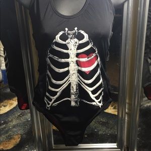Hot Topic skeleton heart bathing-suit